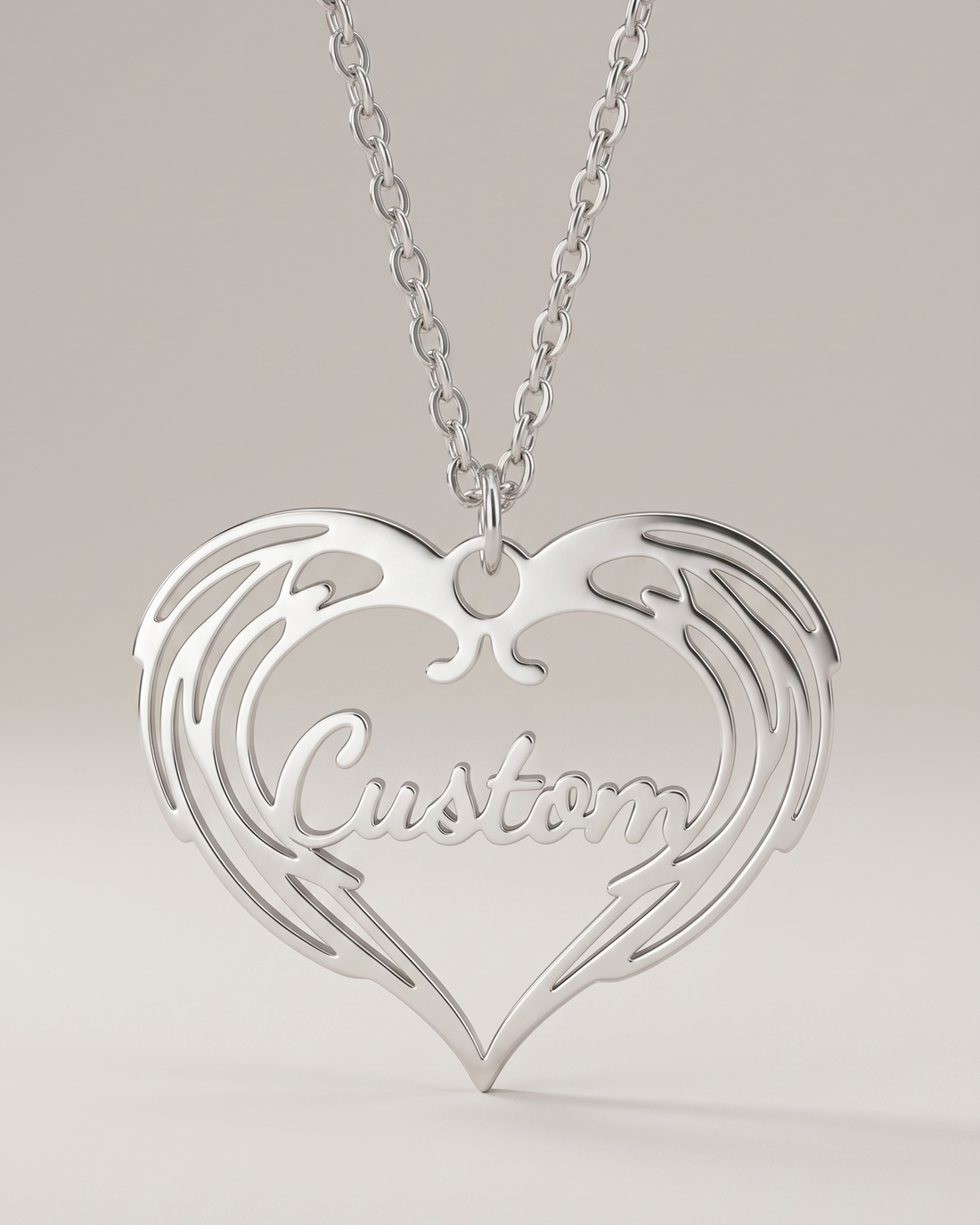 Personalize Your Name In Heart Necklace