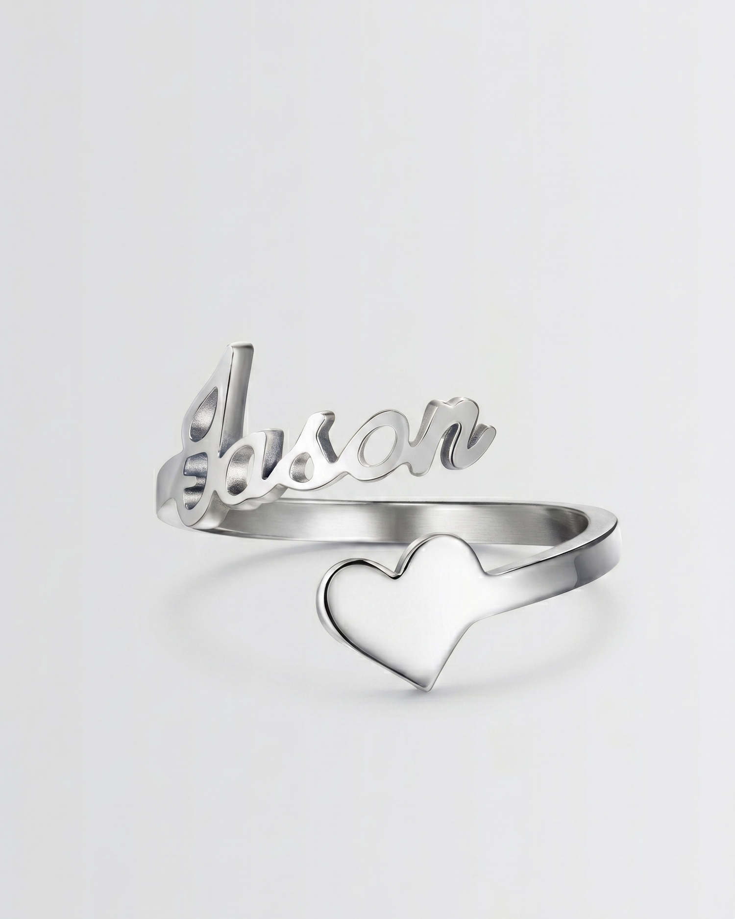 Personalize Your Name &amp; Heart Ring - jewellery by BLINGLANE
