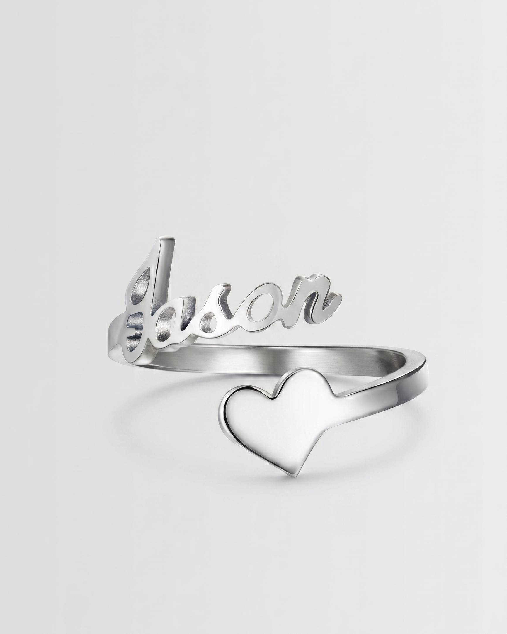 Personalize Your Name &amp; Heart Ring - jewellery by BLINGLANE