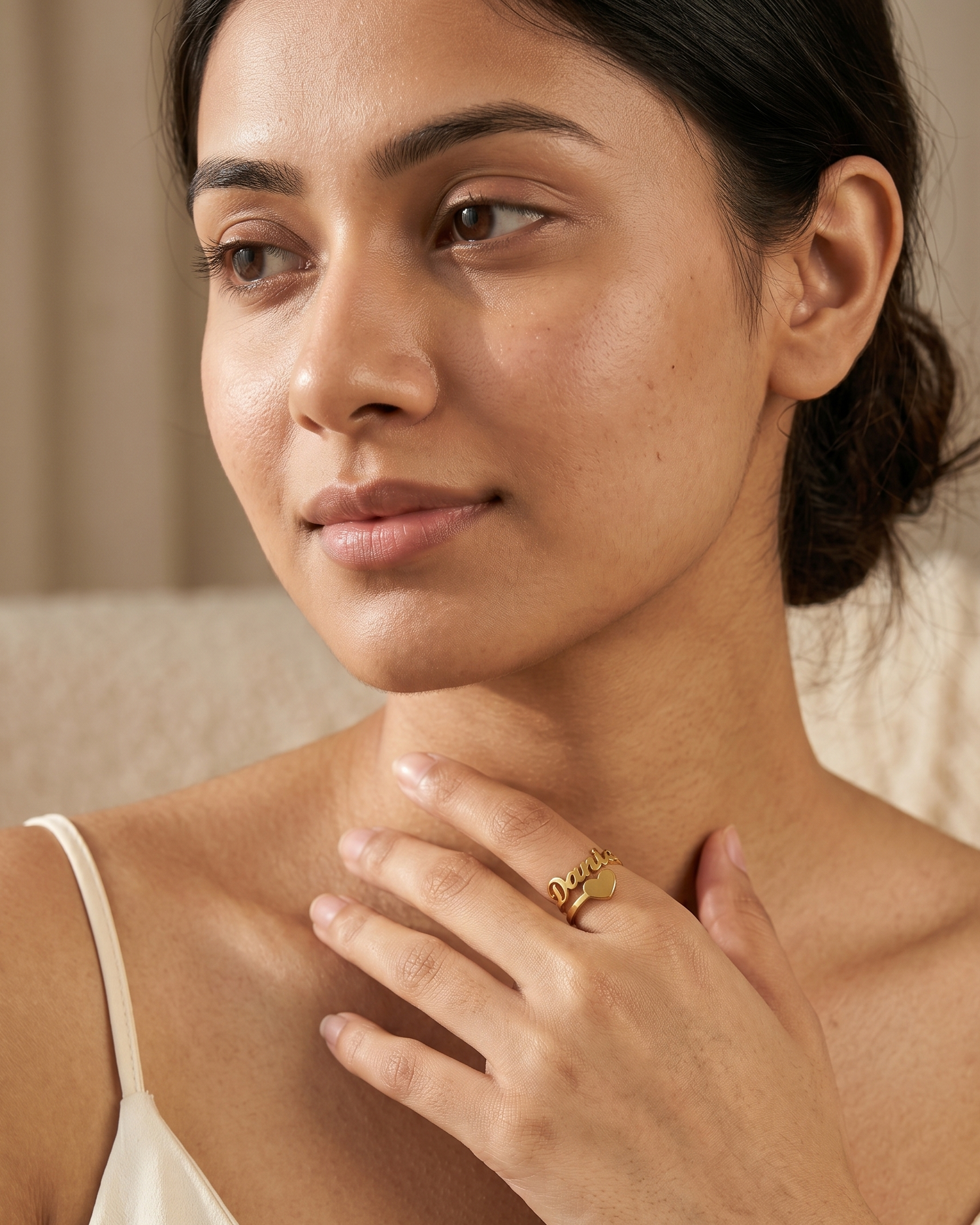 Personalize Your Name &amp; Heart Ring - jewellery by BLINGLANE