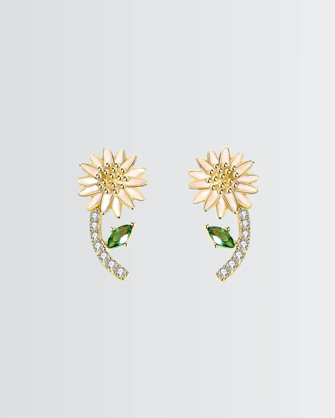 Golden Bloom Studs -  Silver Earrings by BLINGLANE