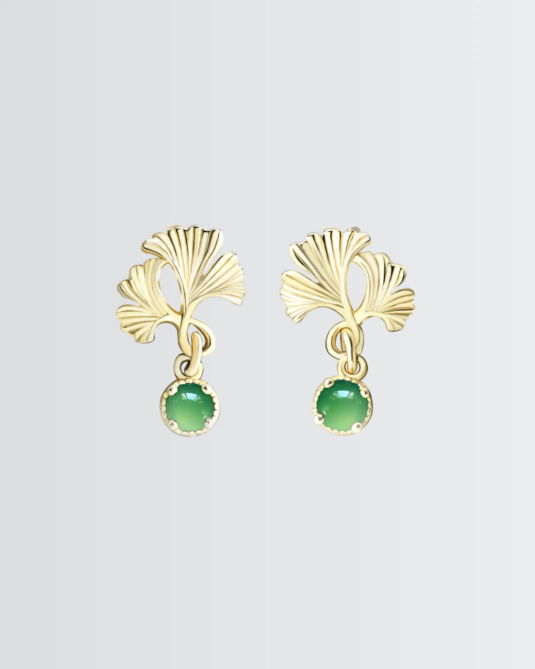 Golden Ginkgo Earrings -  Silver Earrings by BLINGLANE