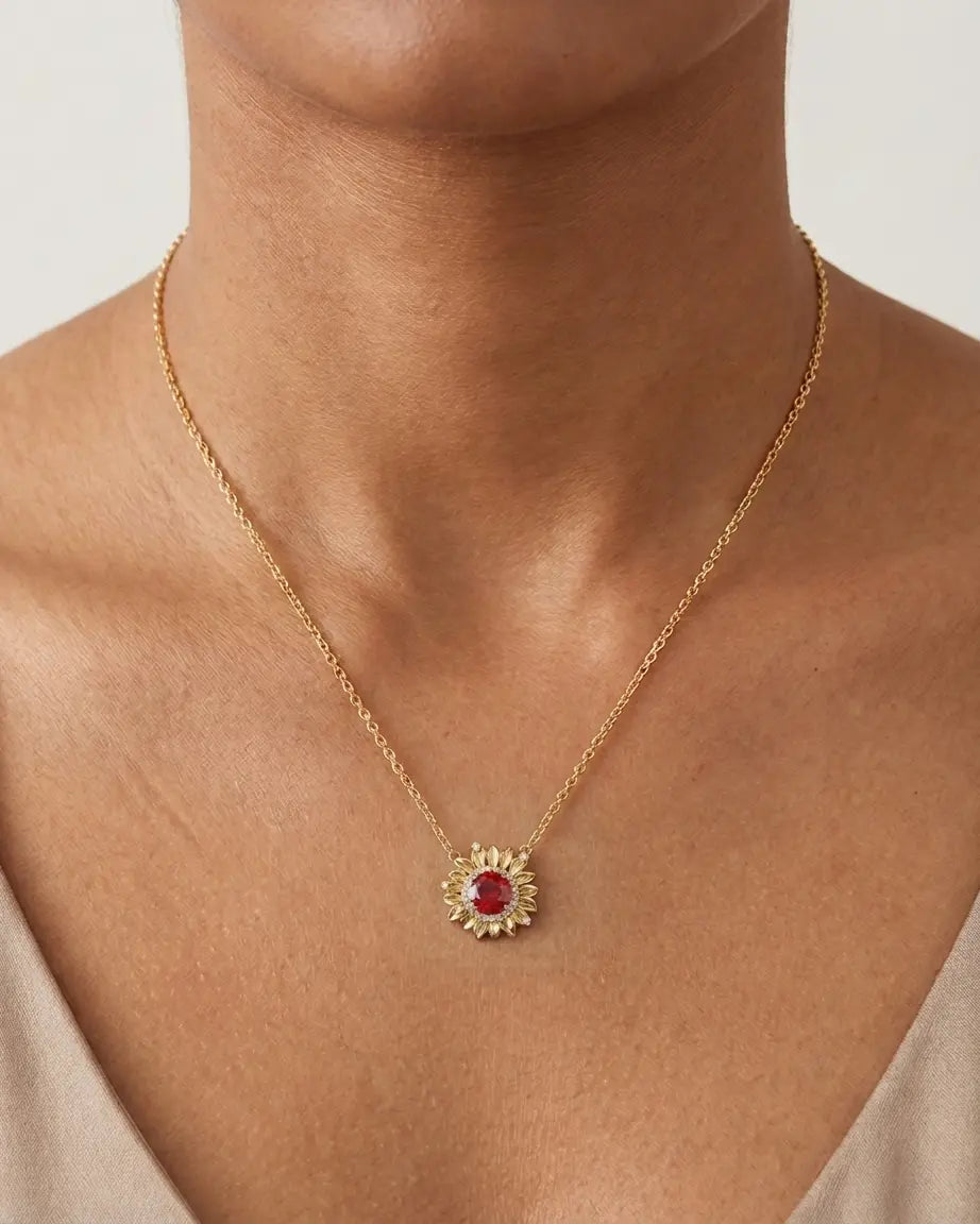 Golden Radiance Necklace -  Silver Necklace by BLINGLANE