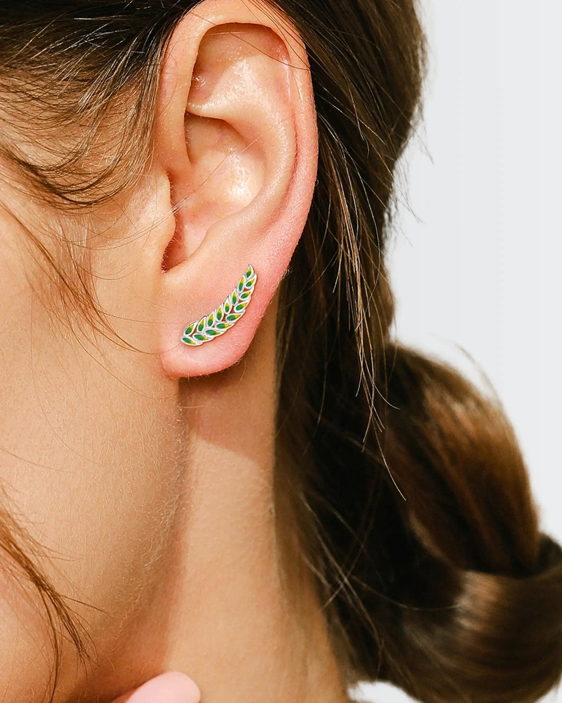 Graced By Flora Ear Climbers -  Silver Earrings by BLINGLANE