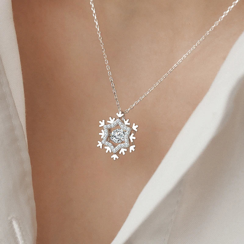Collier flocon de neige brillant