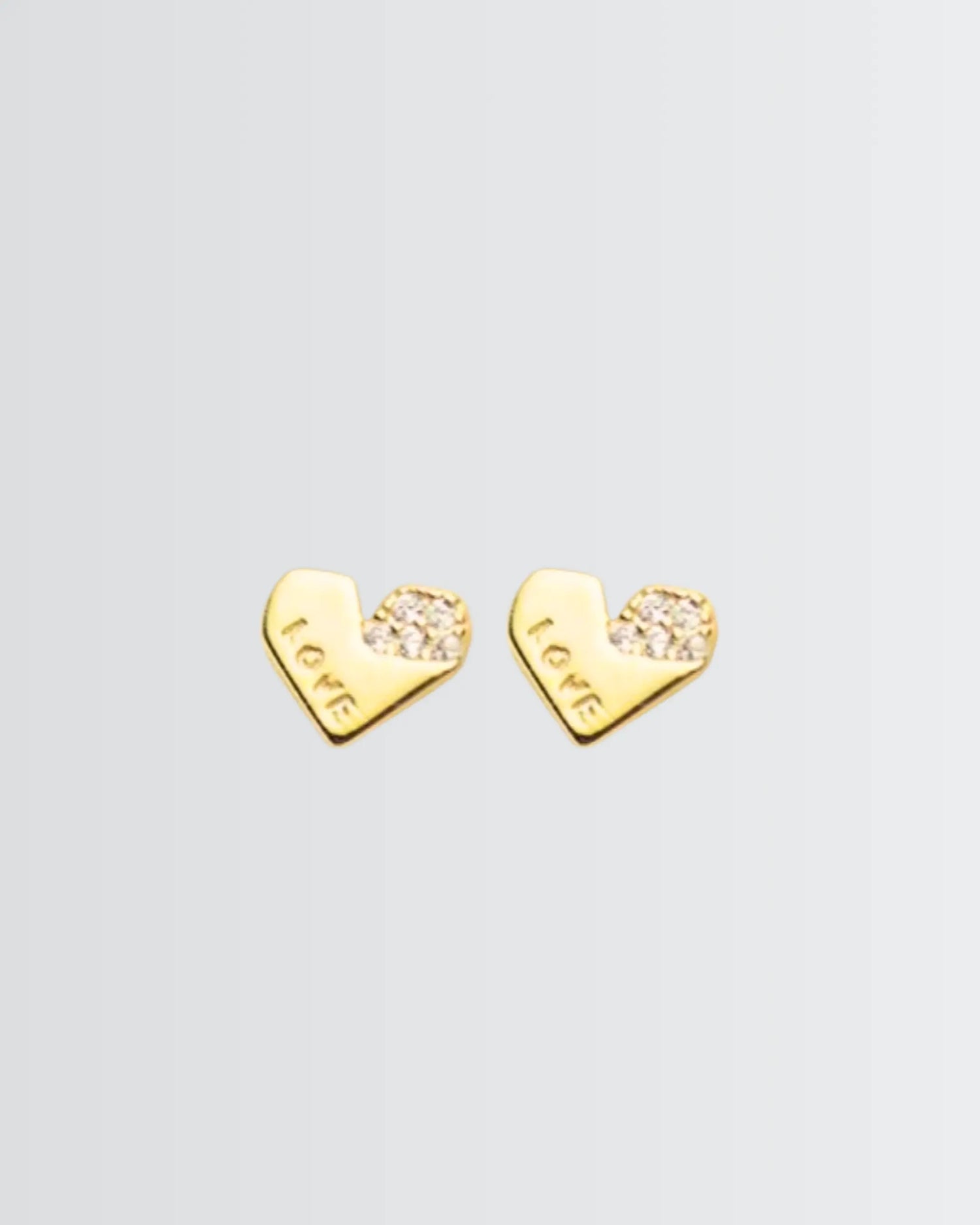 Heartlight Minimal Studs -  Silver Earrings by BLINGLANE