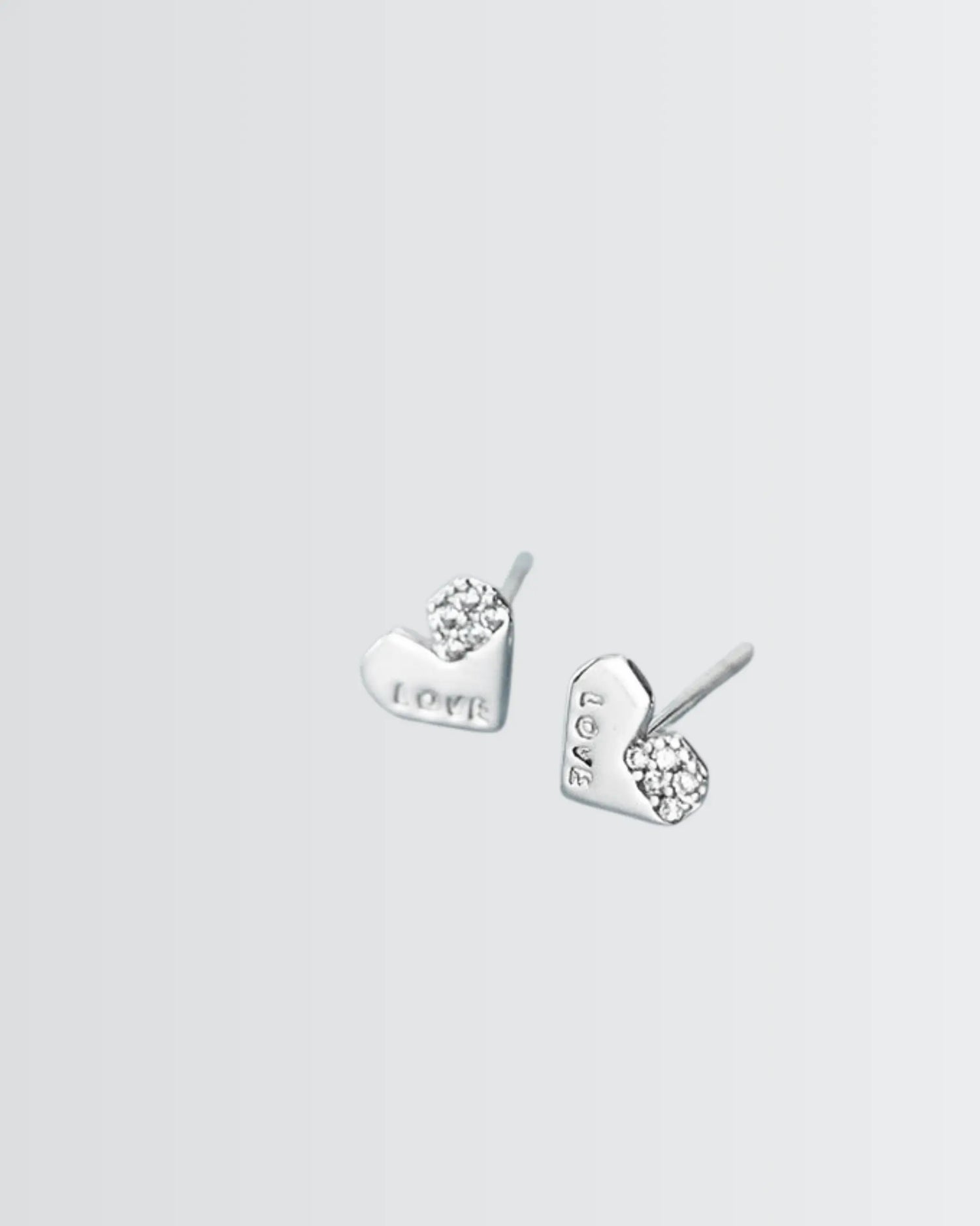 Heartlight Minimal Studs -  Silver Earrings by BLINGLANE