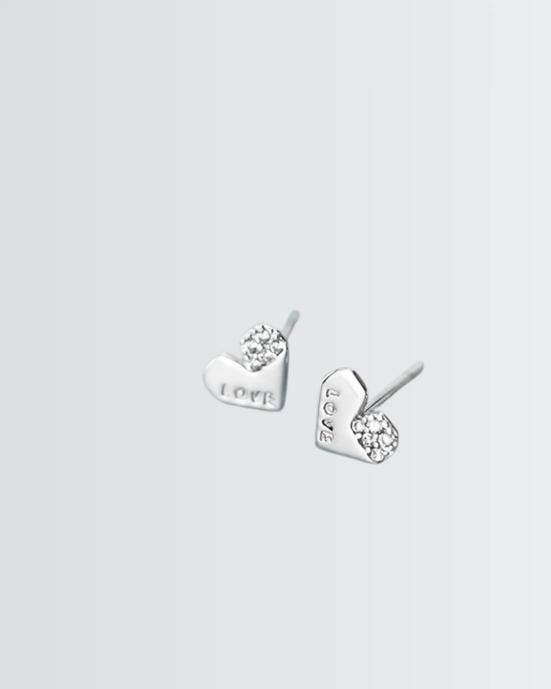 Heartlight Minimal Studs -  Silver Earrings by BLINGLANE