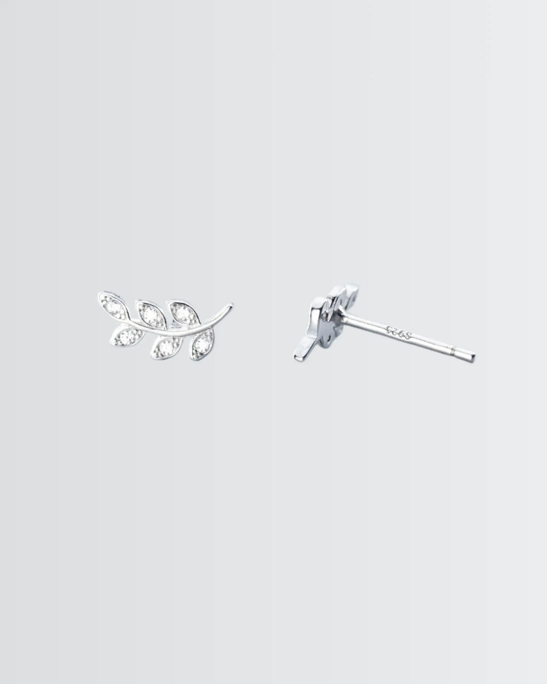 Leaflet Minimal Studs -  Silver Earrings by BLINGLANE