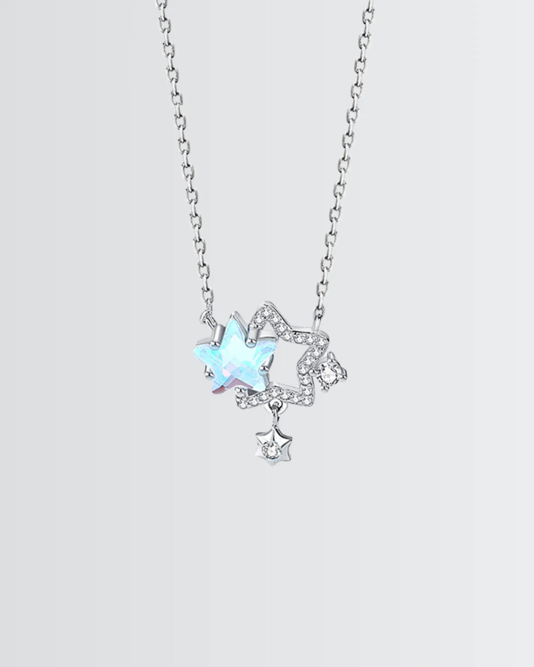 Linear Light Star Necklace - Silver Necklace by BLINGLANE