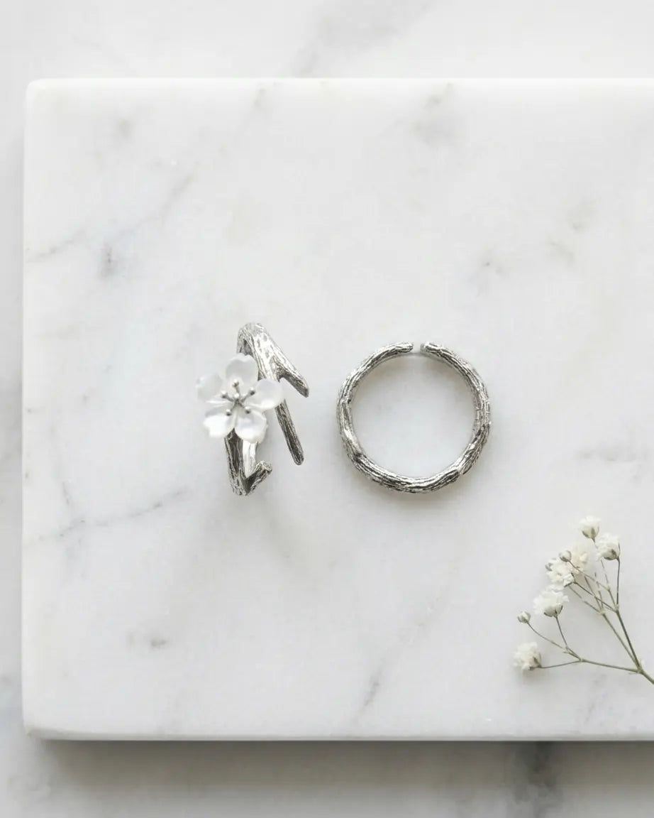 Live Simply Bloom Wildly Love Bands -  Silver Rings by BLINGLANE