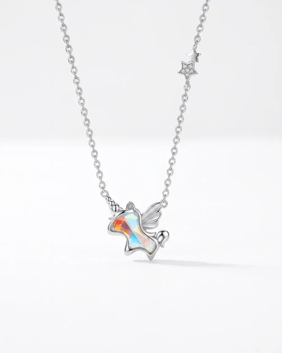 Magic in Motion Unicorn Necklace - Silver Necklace by BLINGLANE