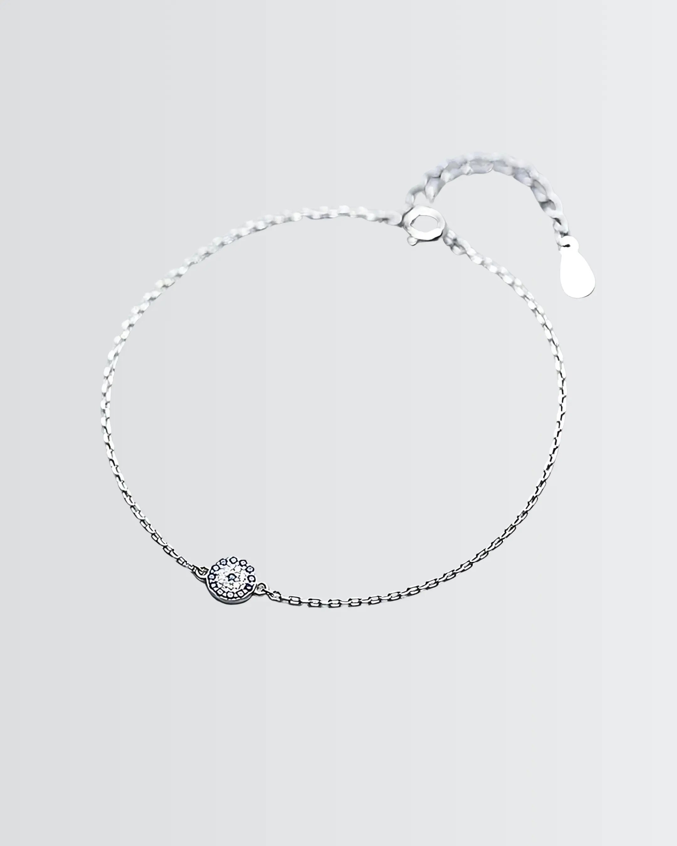 Mere Evil Eye Minimal Bracelet -  Silver Bracelet by BLINGLANE