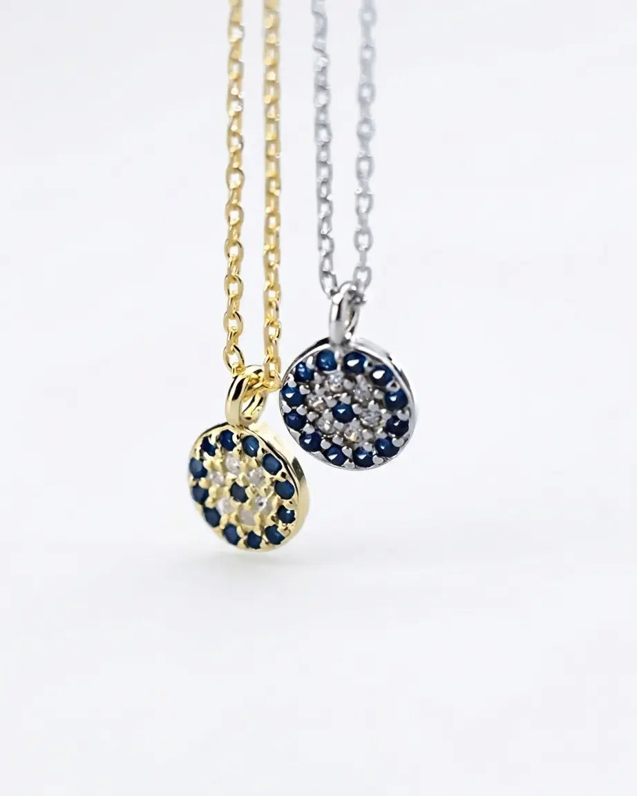 Mere Evil Eye Minimal Necklace - Silver Necklace by BLINGLANE