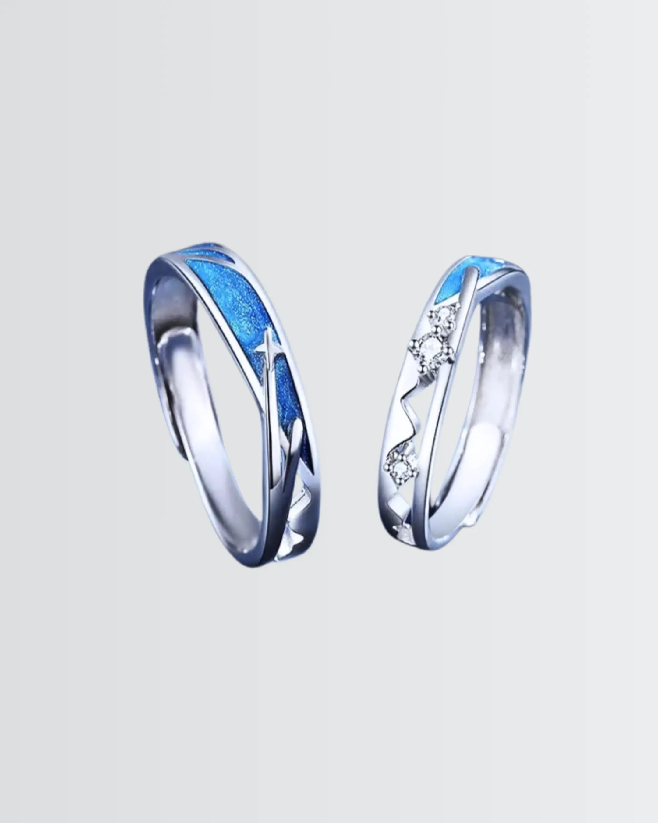 Midnight Comet Love Bands -  Silver Ring by BLINGLANE