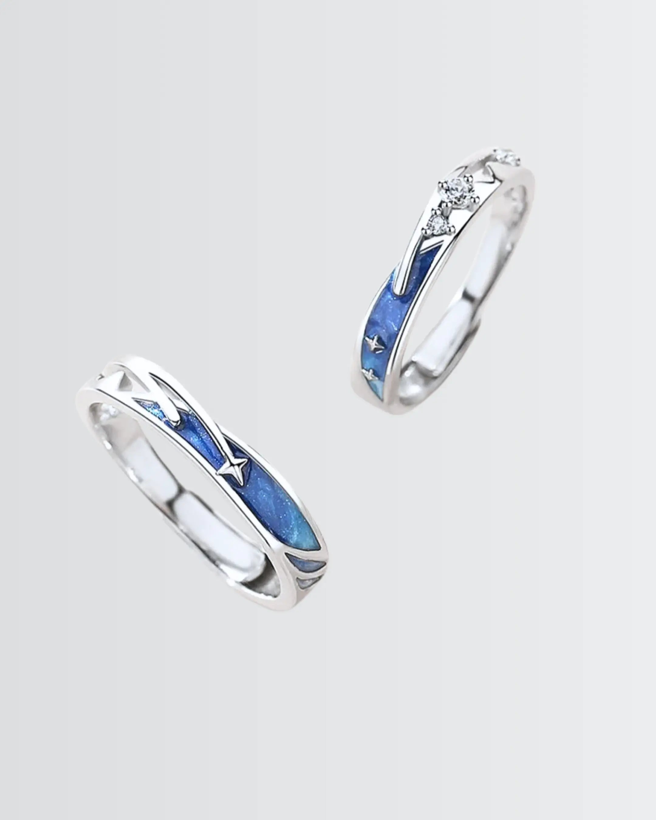 Midnight Comet Love Bands -  Silver Ring by BLINGLANE