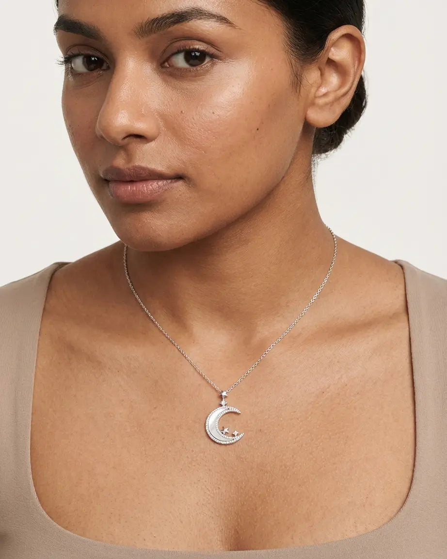 Midnight Muse Elegant Necklace -  Silver Necklace by BLINGLANE