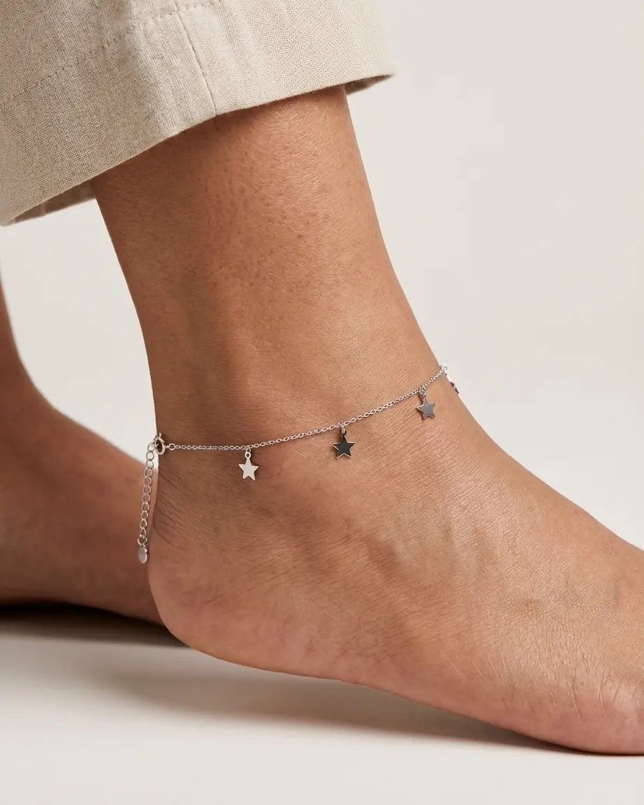 Milky Way Elegant Anklet -  Silver Anklet by BLINGLANE