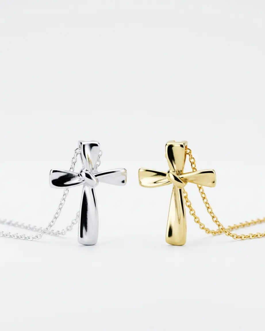 Minimal Cross Necklace -  Silver Necklace by BLINGLANE