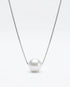 Minimal Pearl Necklace -  Silver Necklace by BLINGLANE