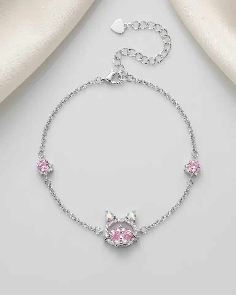 My Heart Meows For You Bracelet -  Silver Bracelet by BLINGLANE