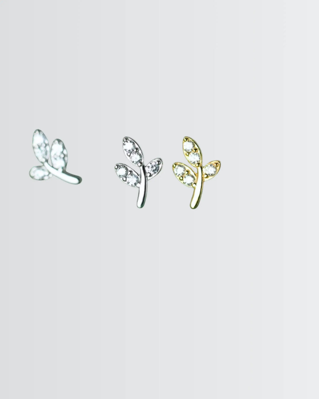 My Little Leaf Studs - Silver Earrings by BLINGLANE