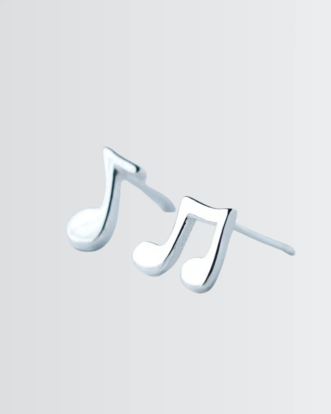 My Musical Notes Minimal Studs - Silver Earrings by BLINGLANE
