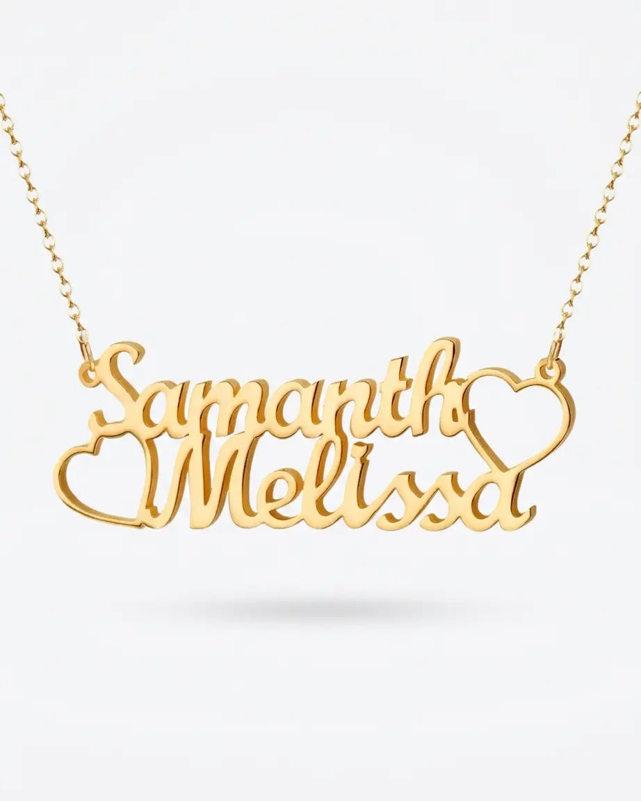 Personalize Couple Names &amp; Hearts Necklace -  Fashion Necklace by BLINGLANE