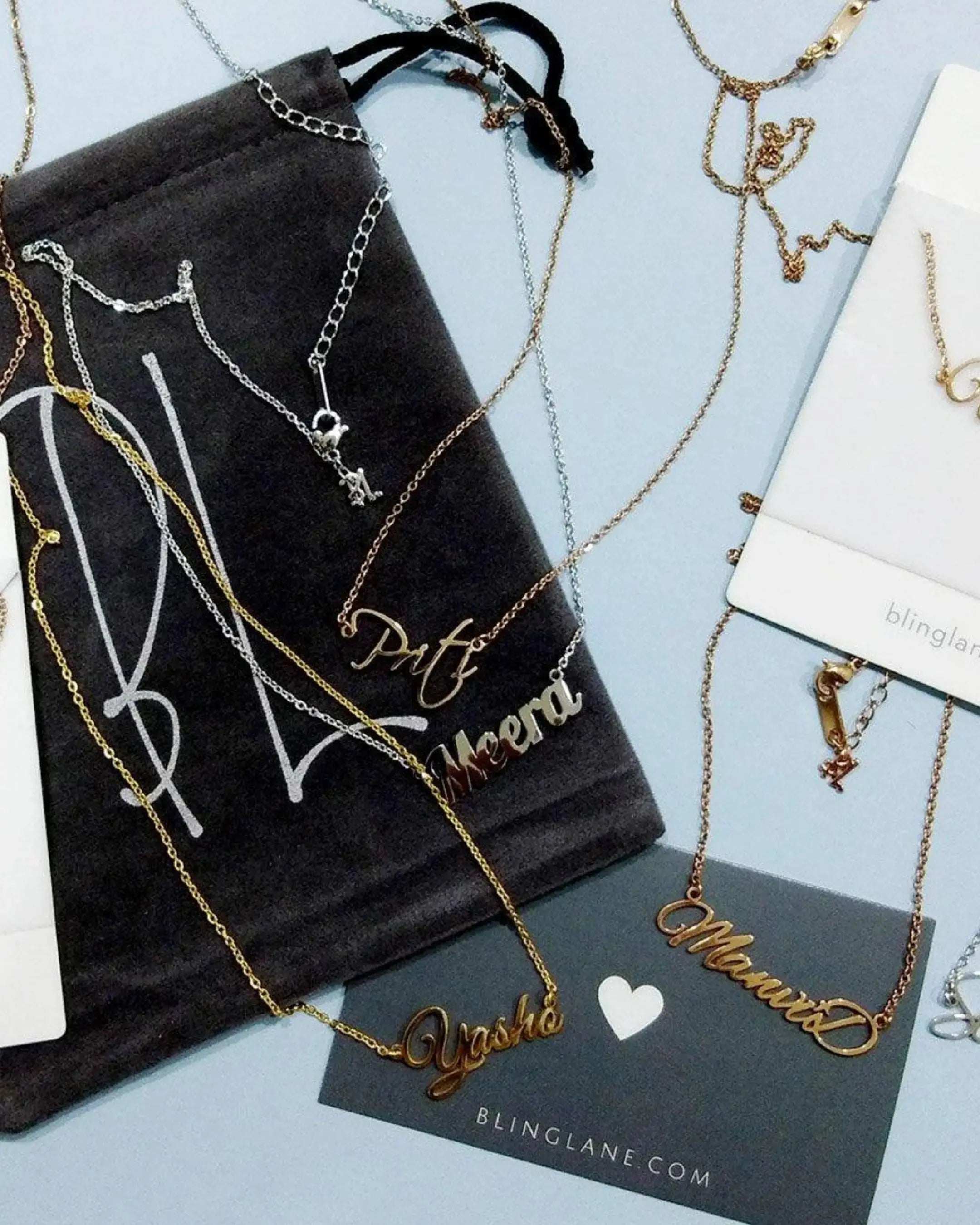 Personalize Couple Names &amp; Hearts Necklace -  Fashion Necklace by BLINGLANE
