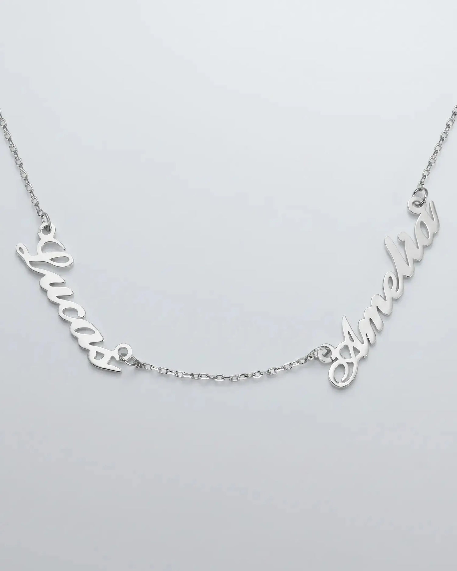 Personalize Two Names Necklace -  Silver Necklace by BLINGLANE