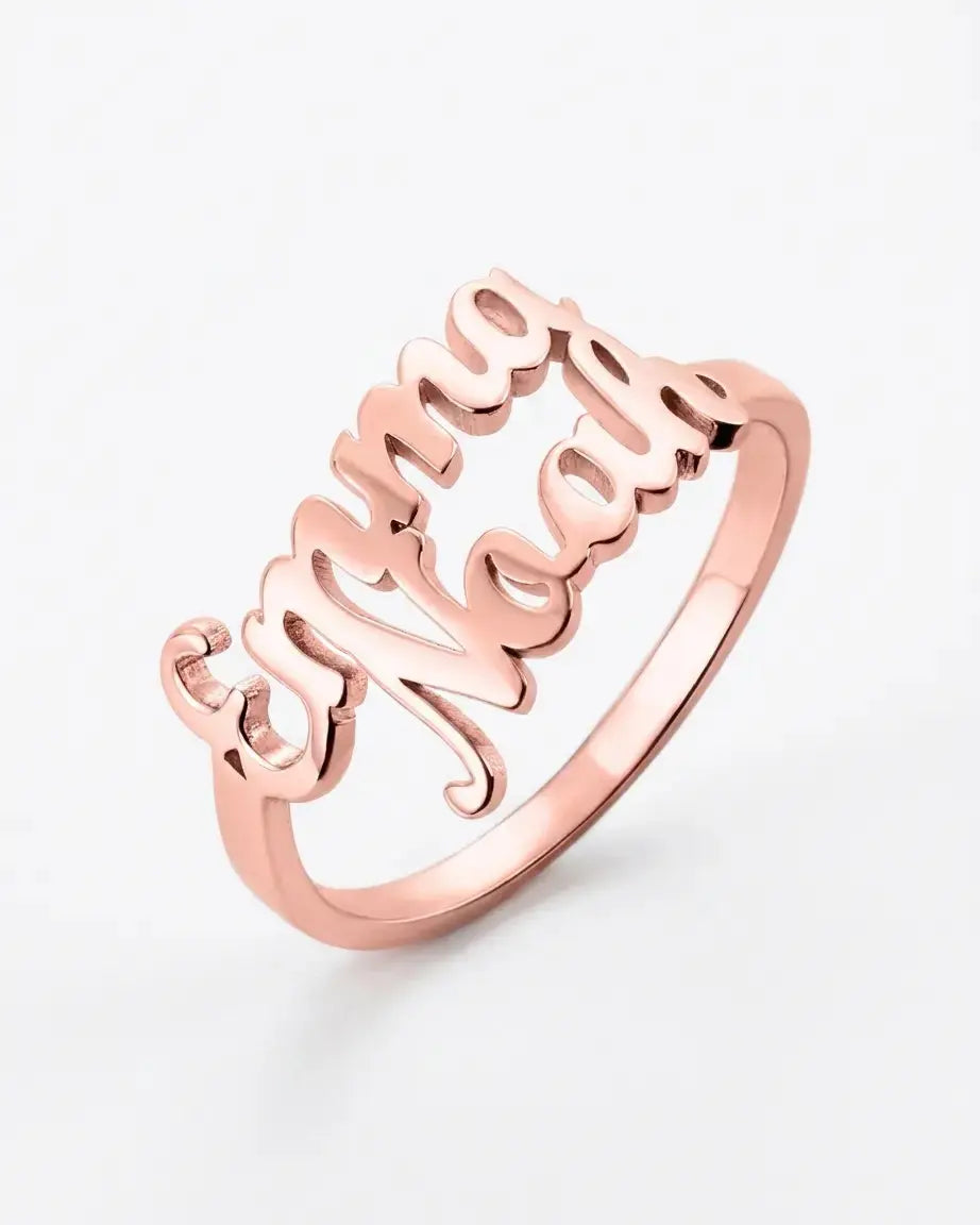 Personalize Two Names Ring - Silver Ring by BLINGLANE