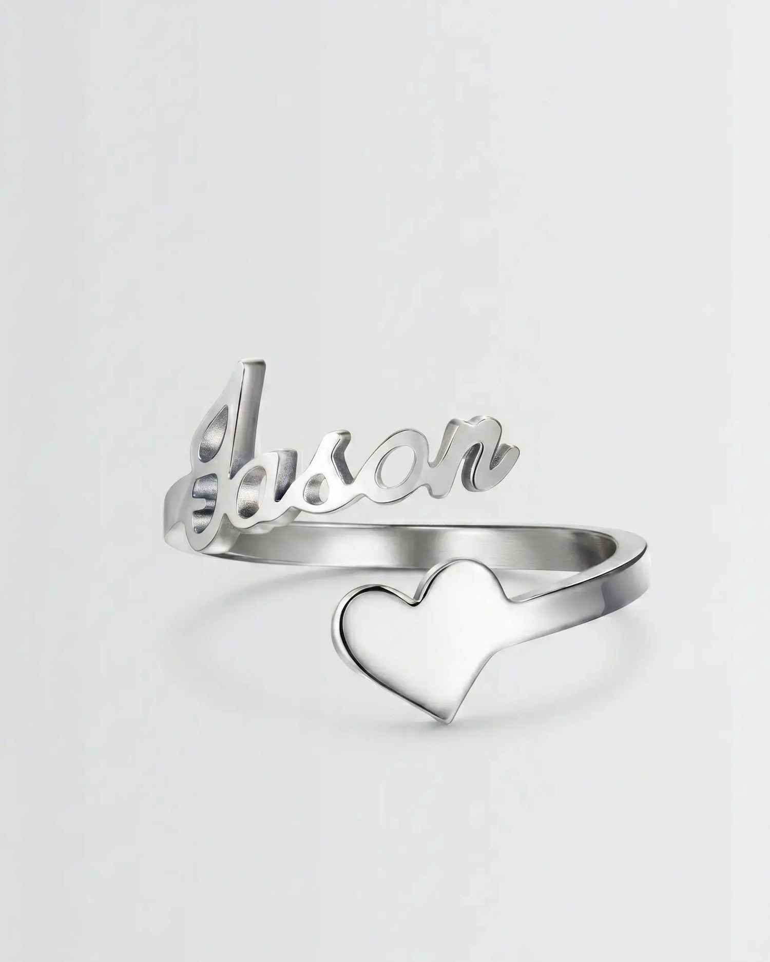 Personalize Your LGBTQIA2S+ Name &amp; Heart Silver Ring -  Silver Ring by BLINGLANE