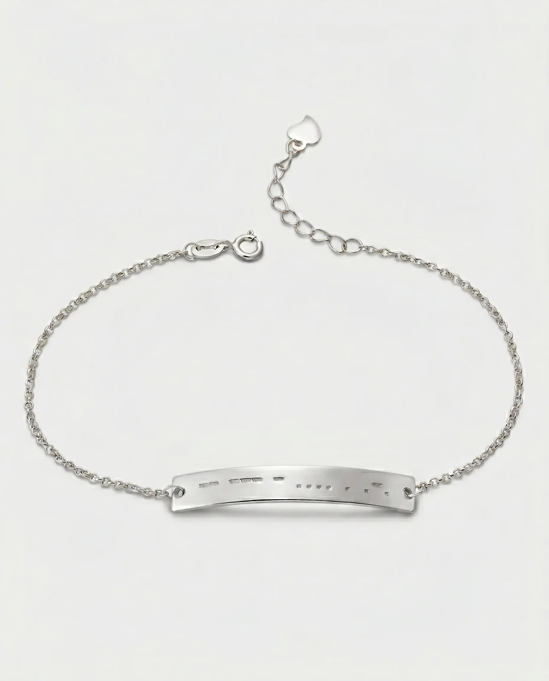 Personalize Your Morse Code Bar Bracelet -  Silver Bracelet by BLINGLANE