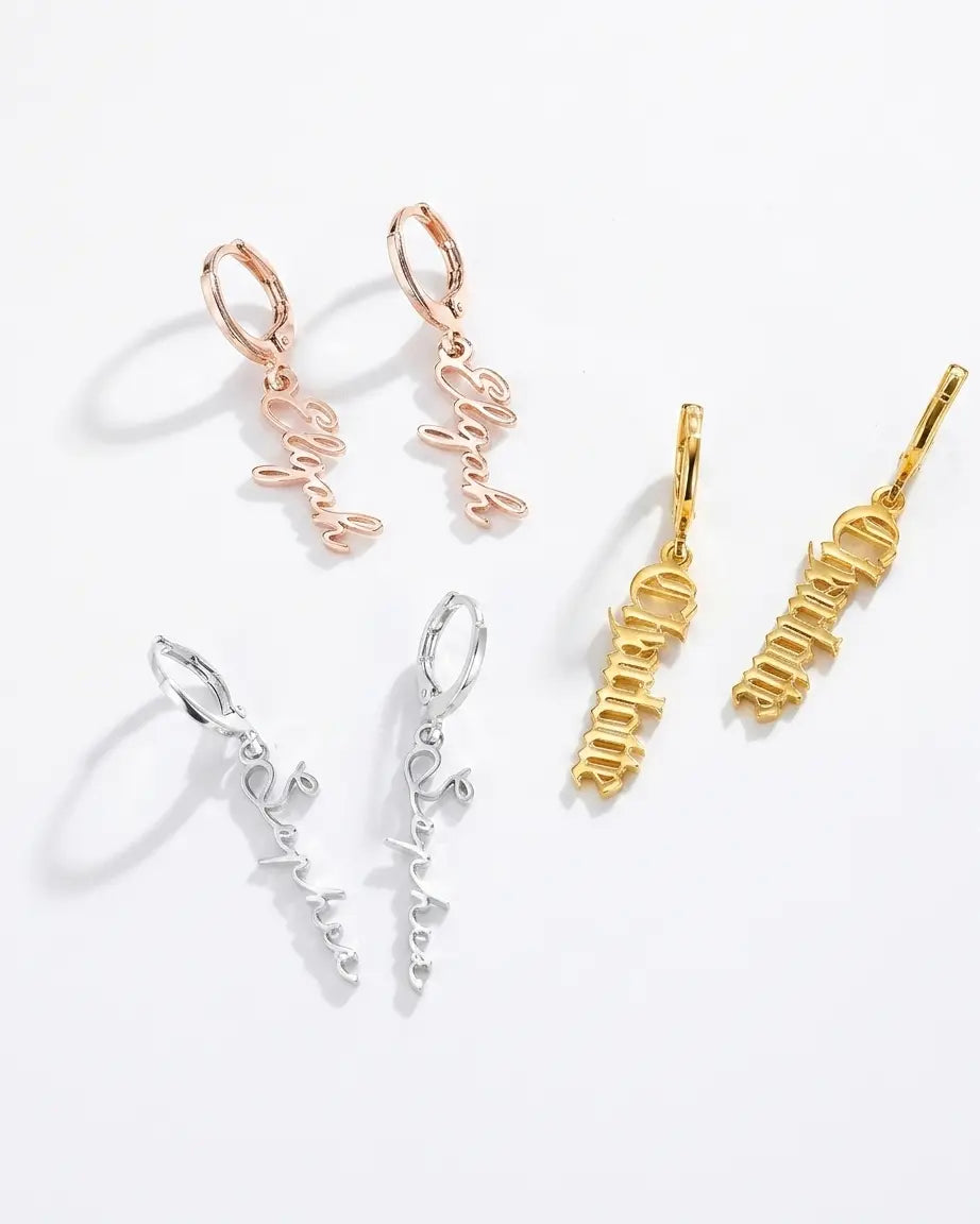 Personalize Your Name Earrings- Tailor -  Fashion Earrings by BLINGLANE