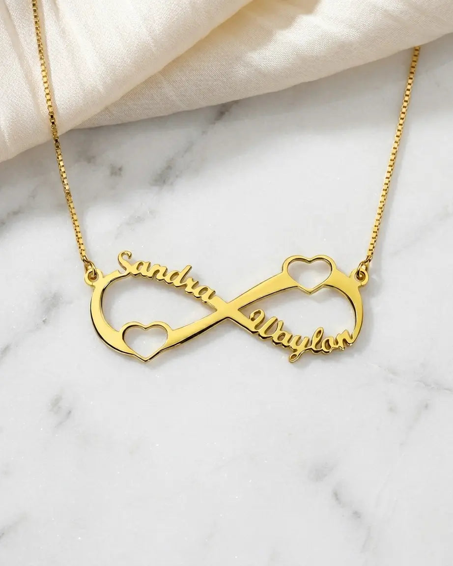 Personalize Your Names Infinity Heart Necklace -  Fashion Necklace by BLINGLANE