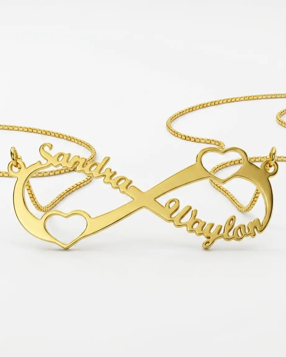 Personalize Your Names Infinity Heart Necklace -  Fashion Necklace by BLINGLANE