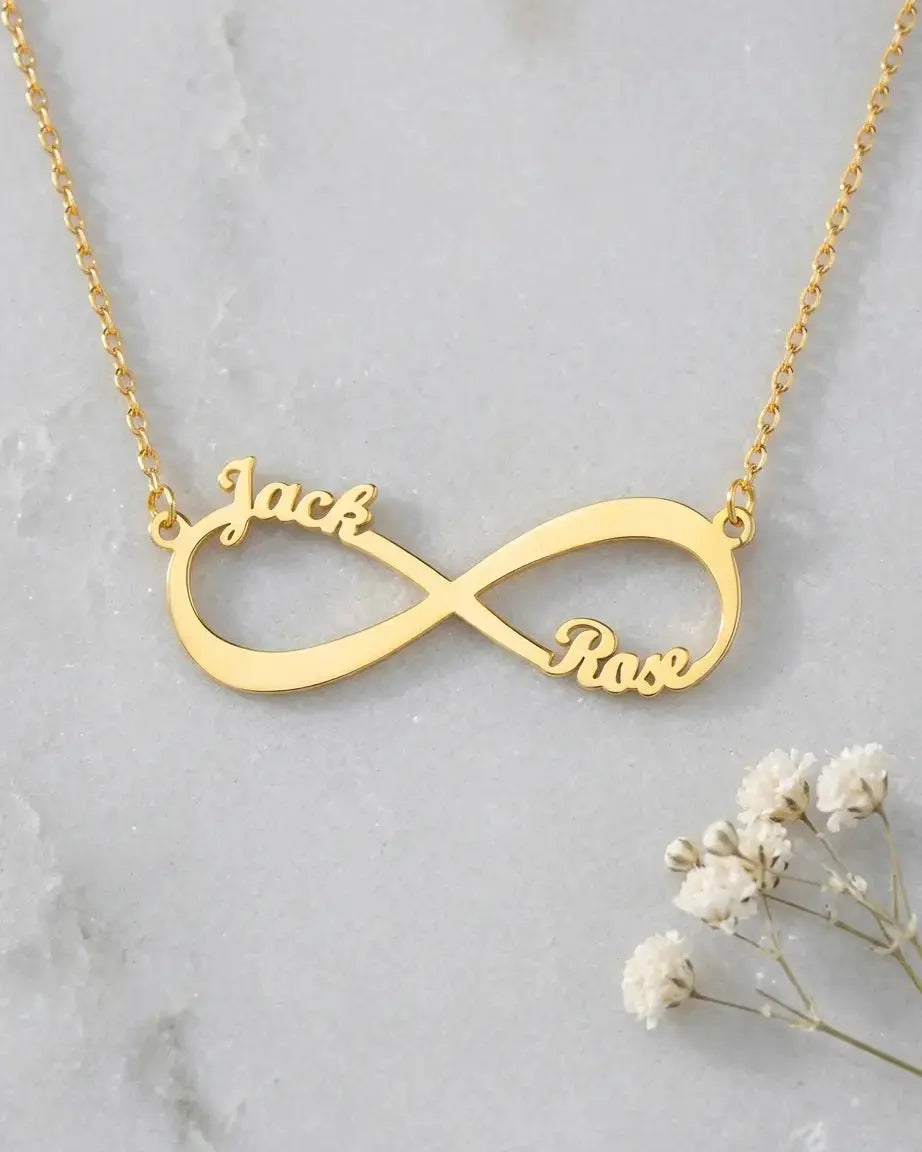Personalize Your Names Infinity Necklace -  Silver Necklace by BLINGLANE