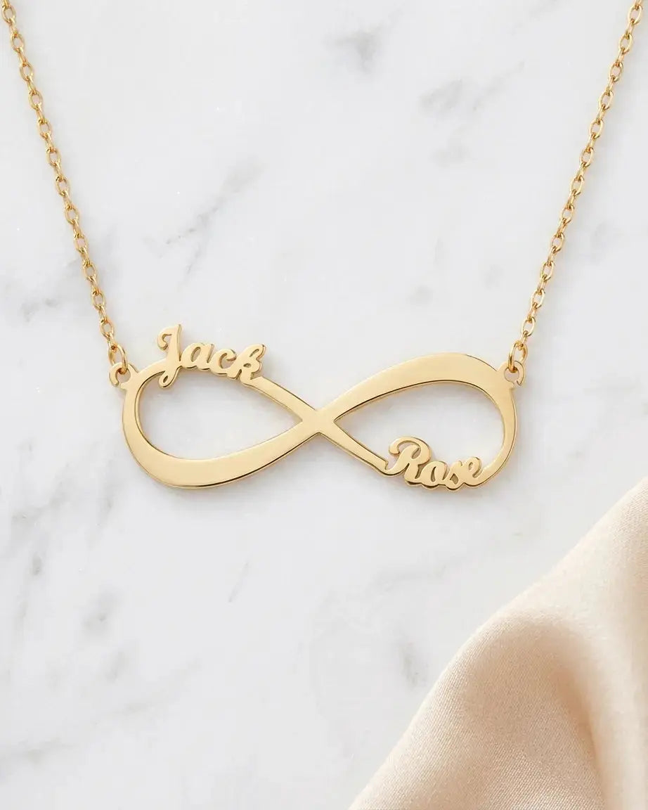 Personalize Your Names Infinity Necklace -  Silver Necklace by BLINGLANE