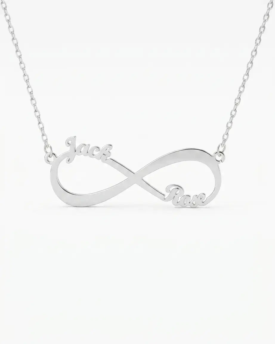 Personalize Your Names Infinity Necklace - Silver Necklace by BLINGLANE