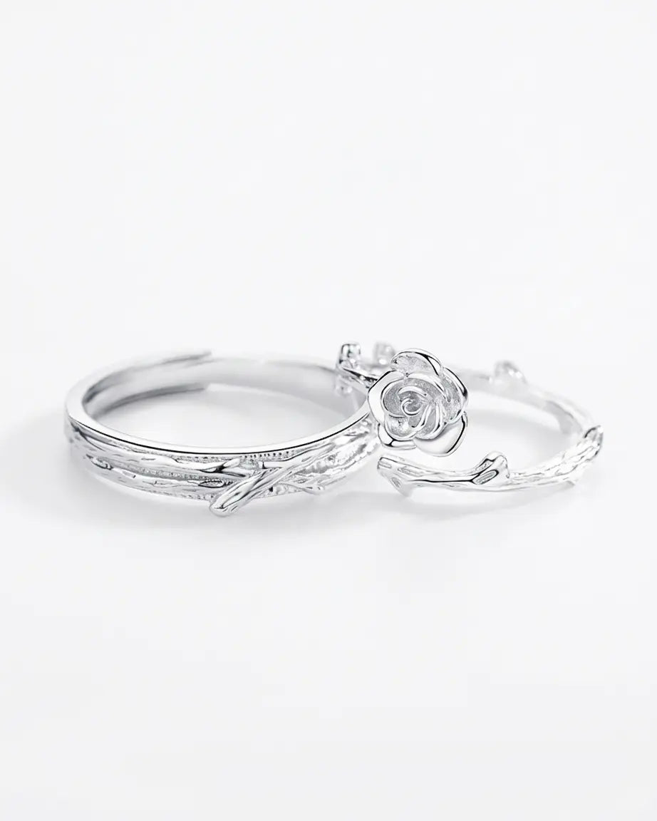 Petals Of Promise Forever Love Bands - Silver Ring by BLINGLANE