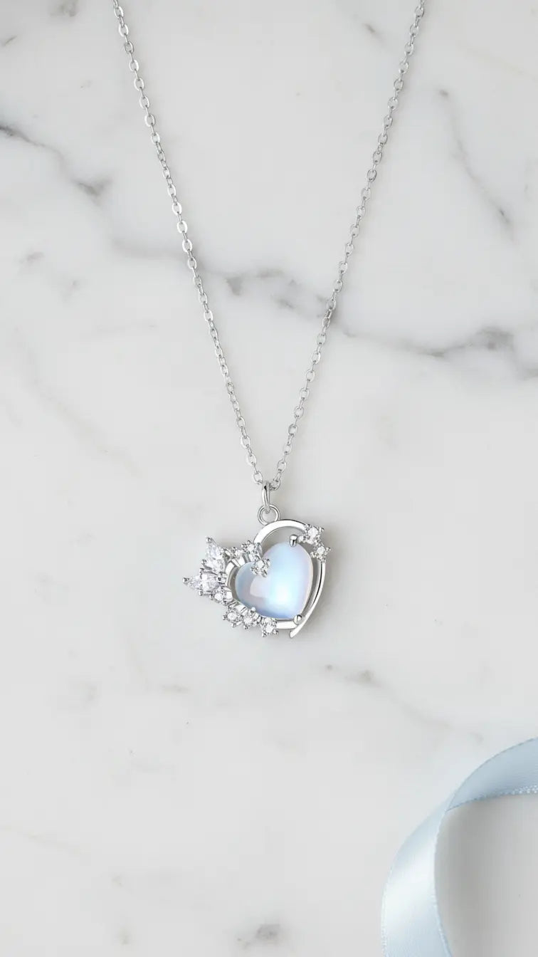 Powerful In Love Heart Necklace -  Silver Necklace by BLINGLANE
