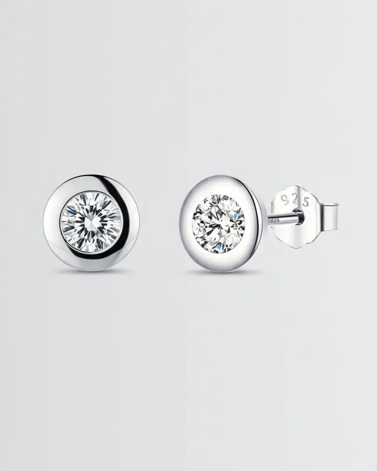 Purely Polished Minimal Studs - Silver Earrings by BLINGLANE
