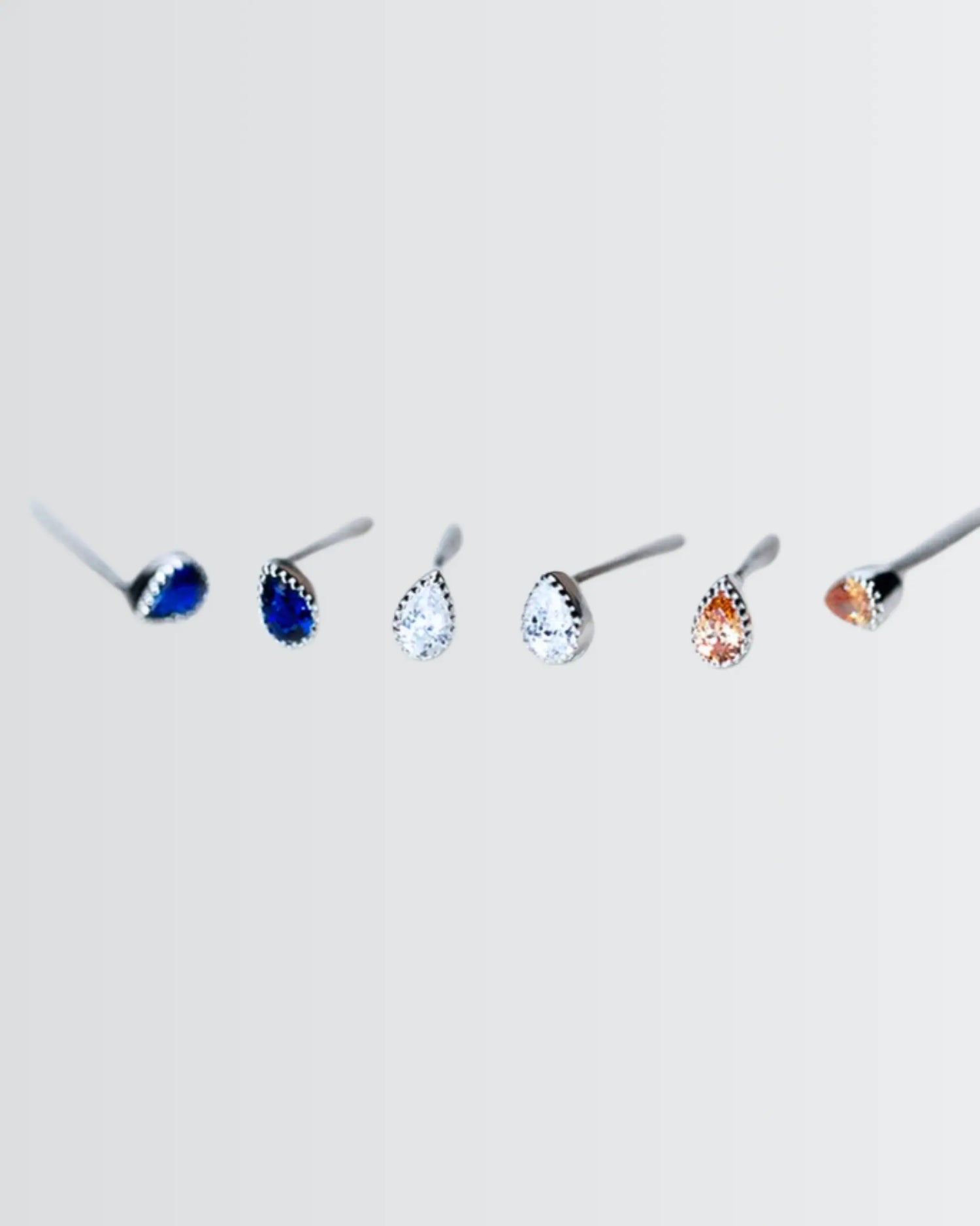 Radiant Teardrop Mini Studs -  Silver Earrings by BLINGLANE