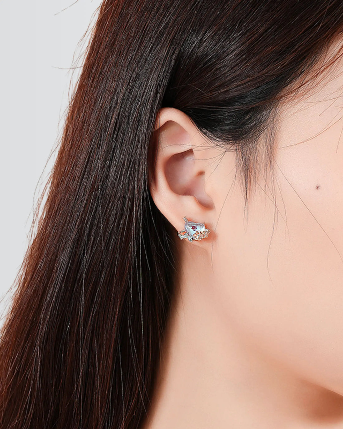 Rosette Romance  Studs -  Silver Earrings by BLINGLANE