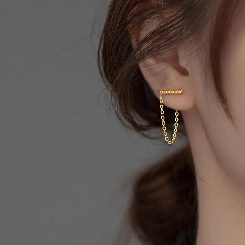 Twisted Spark Chain Earrings