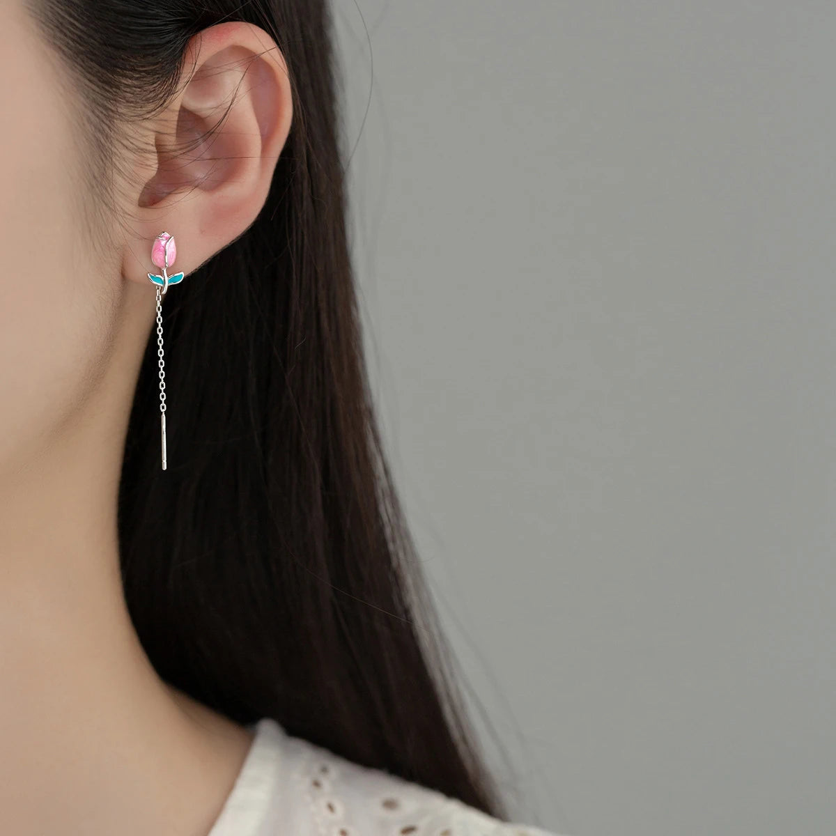 Tulip Reimagined Chain Earrings