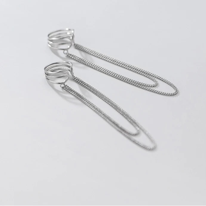 Gleam Chain Cuff Earrings