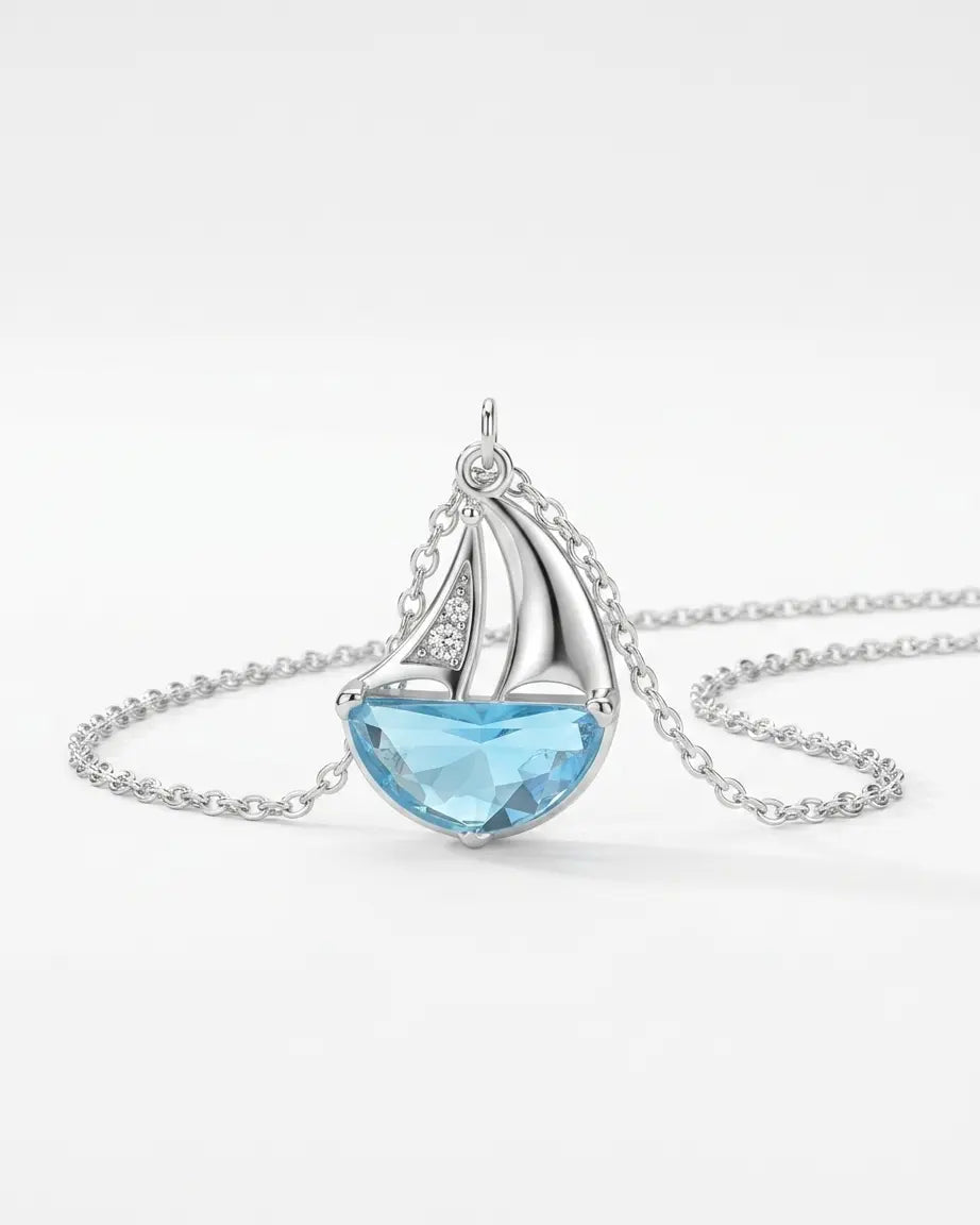 Sail Away With Me Necklace -  Silver Necklace by BLINGLANE