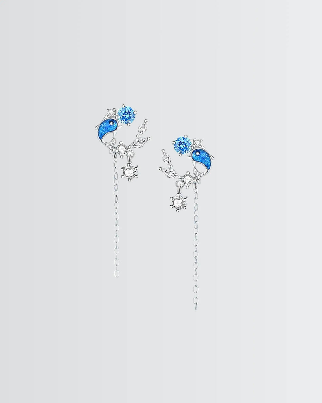 Sea Dance Dolphin Earrings - Silver Earrings by BLINGLANE