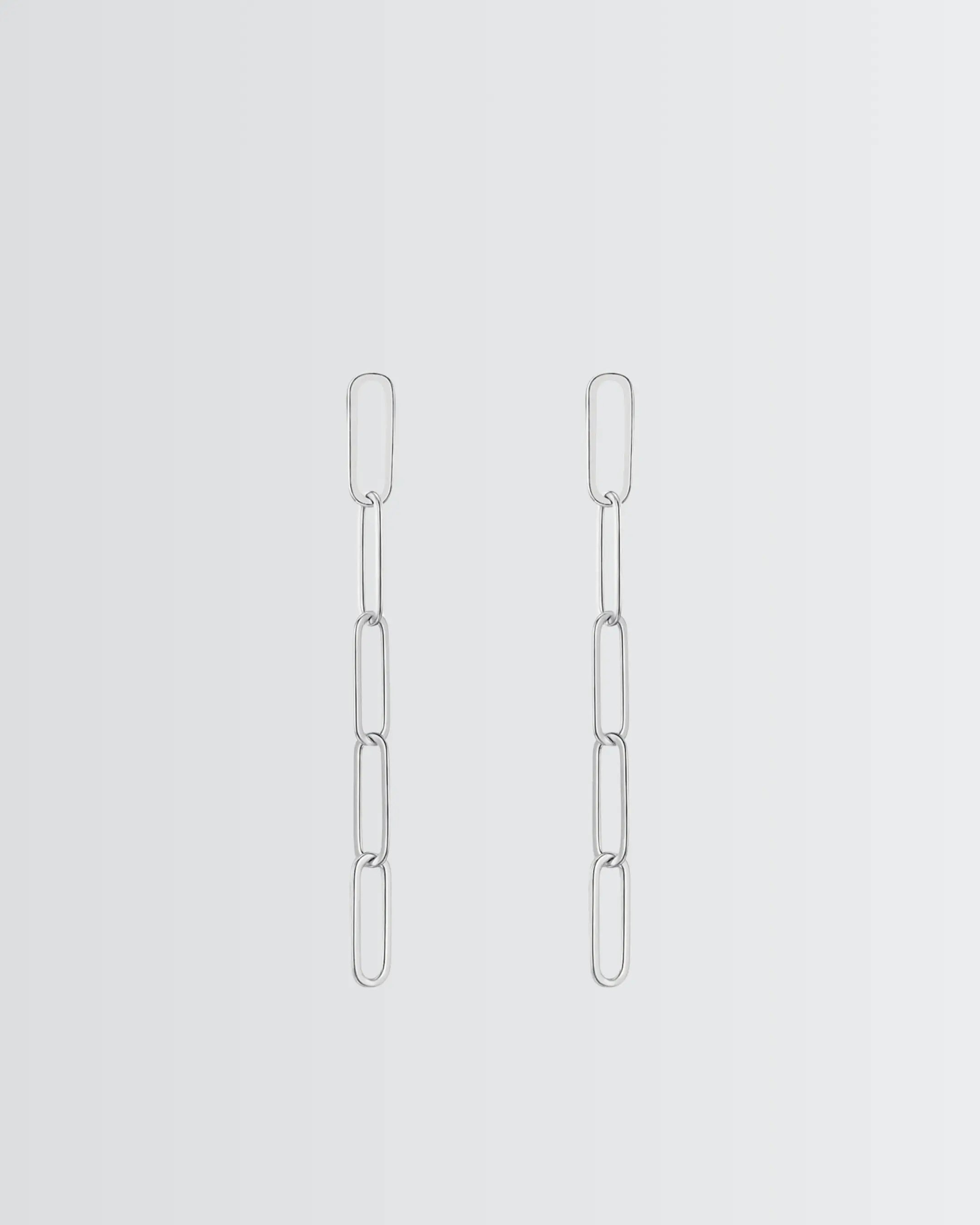 Shimmer Series Link Earrings -  Silver Earrings by BLINGLANE